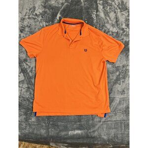 Chaps Sport Mens Orange Polo Shirt XL Blue Accents Short Sleeve Casual Wear